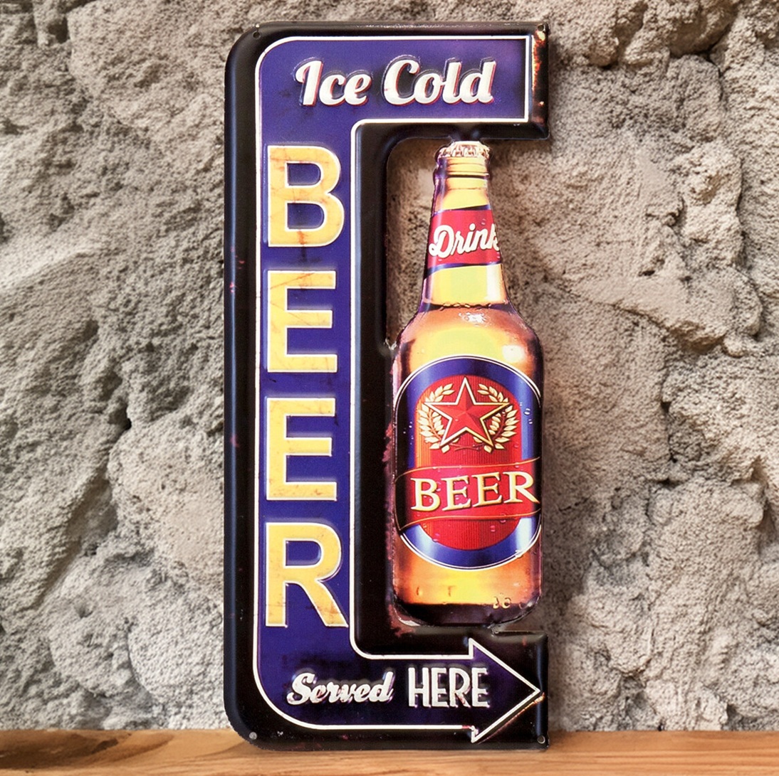 アンティークエンボスプレート Ice Cold BEER★