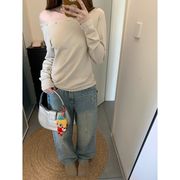 今季マストバイ ワンショルダー ルーズスリーブトップス