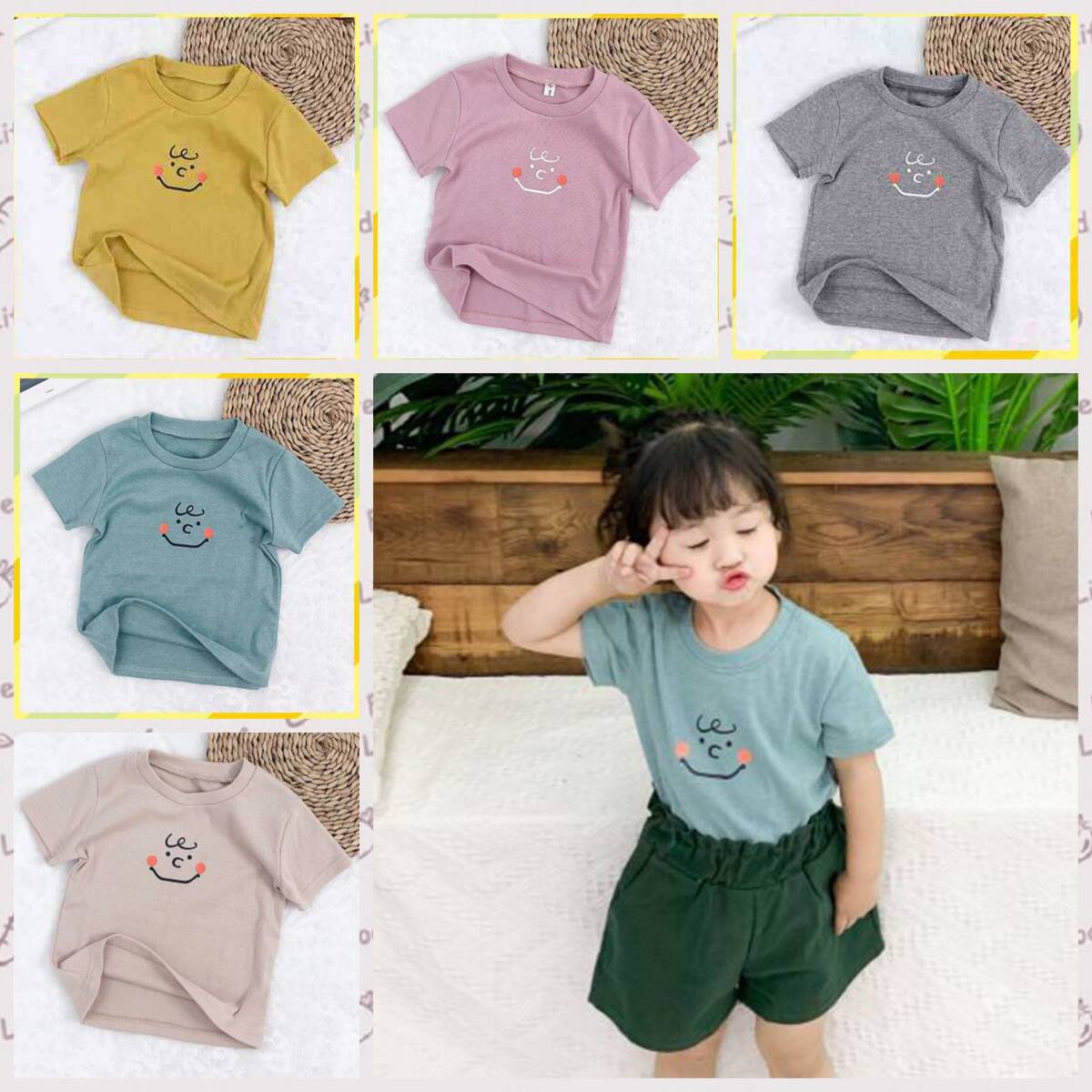 【日本倉庫即納】子供シャツ 女の子 ｔシャツ カジュアル系 キッズ服 夏 トップス 男の子 子供服 5色