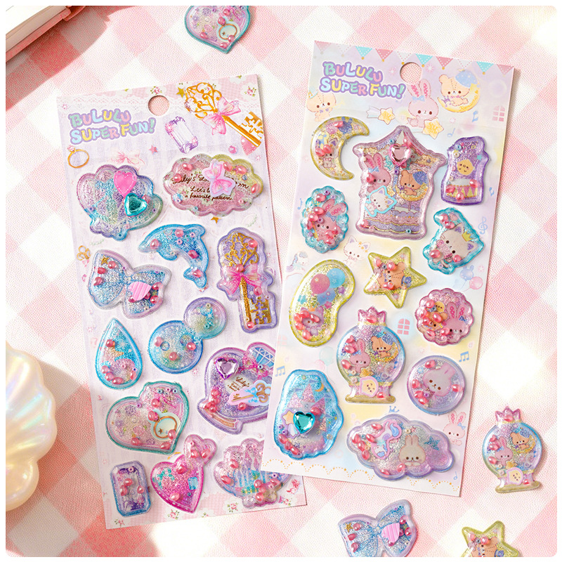 2026新品 新作 3Dシール 手帳用 貼り付け 立体 ステッカー 子供DIY用 手芸用品 贈り物 香り付きキラキラ