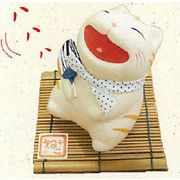 【ご紹介します!和雑貨！ちぎり和紙シリーズ！安心の日本製です】涼み笑い猫（うちわ）