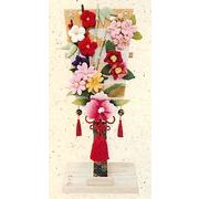 【ご紹介します！信頼の日本製！丁寧に作り出された　ちりめんの花のお飾り】（特大）羽子板花飾り