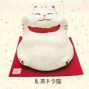【ご紹介します！信頼の日本製！ほっこりかわいい！ちぎり和紙メタボ猫貯金箱(3種)】B.茶トラ猫