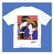 FJK 日本 お土産 Tシャツ 浮世絵 Sサイズ （ホワイト）No.18-S