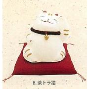 【ご紹介します！信頼の日本製！ほっこりかわいい！ちぎり和紙！(小)招き猫(3種)】B.茶トラ猫