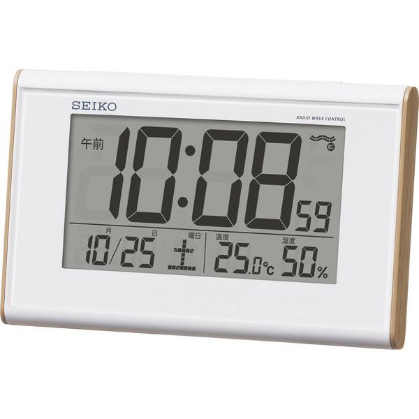 （販売終了）セイコー 温・湿度表示付 電波目覚まし時計 SQ771B