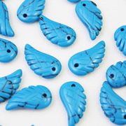 【一粒売り】バラ石　天使の羽　翼　フェザー　ハウライトトルコ　素材　パーツ　天然石　パワーストーン