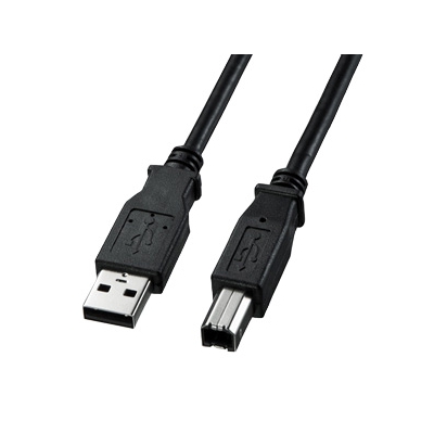 USB2.0ケーブル スタンダードコネクタタイプ 長さ2m ブラック