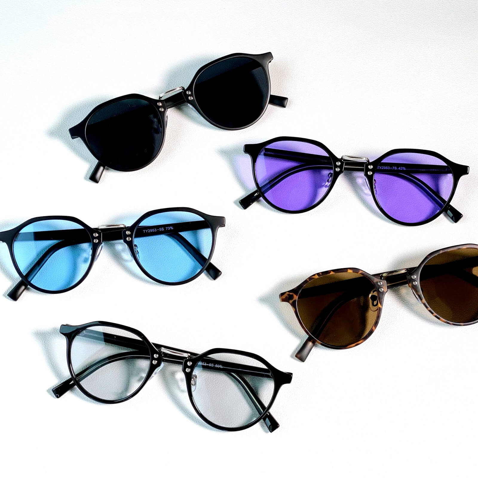 クラウンパント カラーレンズ&スモーク サングラス ボストン クリア