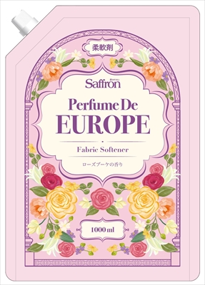 香りサフロン柔軟剤パフュームドヨーロッパ ローズブーケの香り大容量1000ml【柔軟剤】