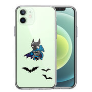 iPhone12mini 側面ソフト 背面ハード ハイブリッド クリア ケース 映画パロディ 蝙蝠男