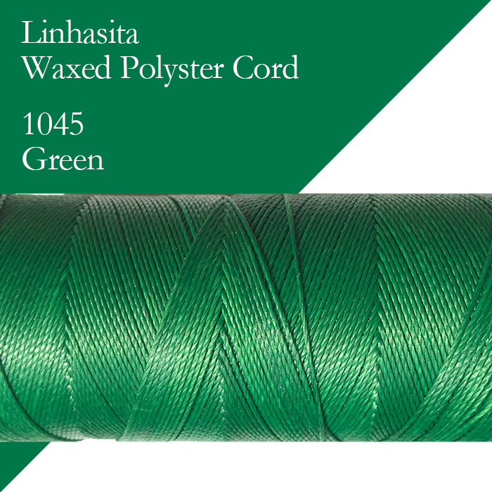 ワックスコード LINHASITA社製 グリーン/太さ1.0mm 長さ約160m/ ロウ引き紐 #1045