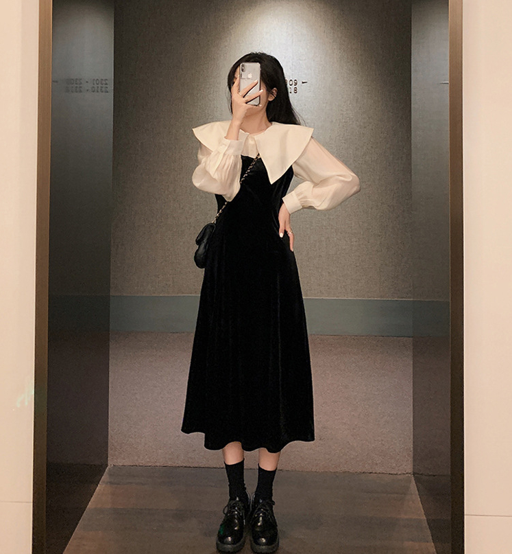 新作 ワンピース レディースファッション フェイクレイヤード 韓国ファッション レディース