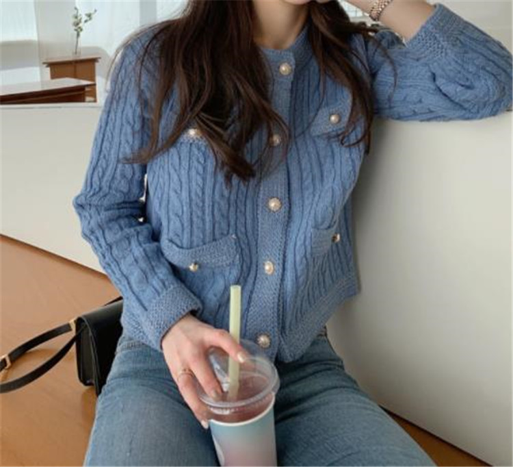 活気に満ちた少女!!! 韓国ファッション女性 セーター コート 短いスタイル 秋