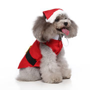 秋冬新作 ペット用品 犬服 ドッグウェア ハロウィン サンタクロース 帽子付き 2点セット コスプレ 面白い