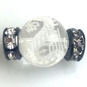 パーツ　ロンデル（BKホワイト/平型）　 6mm　100個　ビーズ　副資材　アクセサリーパーツ