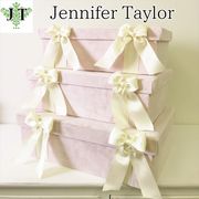 Jennifer Taylor ジェニファーテイラー ボックス 3個セット・Velours NPK ベロア ピンク カルトナージュ