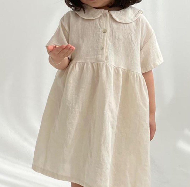【春夏新作】韓国風子供服 女の子 レジャー ワンピース ストライプ ベビー服 2色