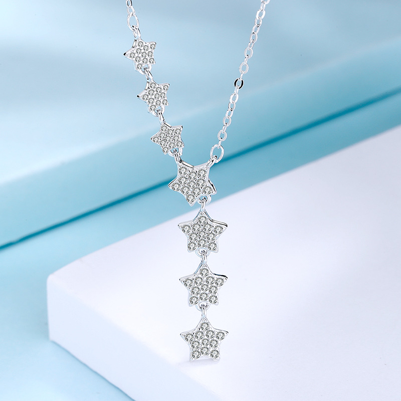ネックレス  満天星のネックレス  ロング  流蘇  五角星  鎖骨鎖  飾り  プレゼント  ファッション