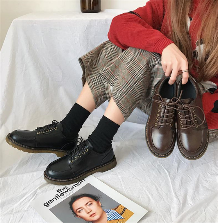 激安セール レザーシューズ ブリティッシュスタイルフラット韓国語版 スカート付き 裏起毛 女性の靴