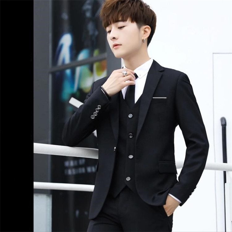 INSスタイル スーツ メンズ 3点セット ビジネス 職業 フォーマルスーツ 韓国版 スリム 新郎ドレス