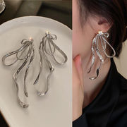 ダイヤモンドボウイヤリング 925イヤリング 韓国のファッション 金属風イヤリング