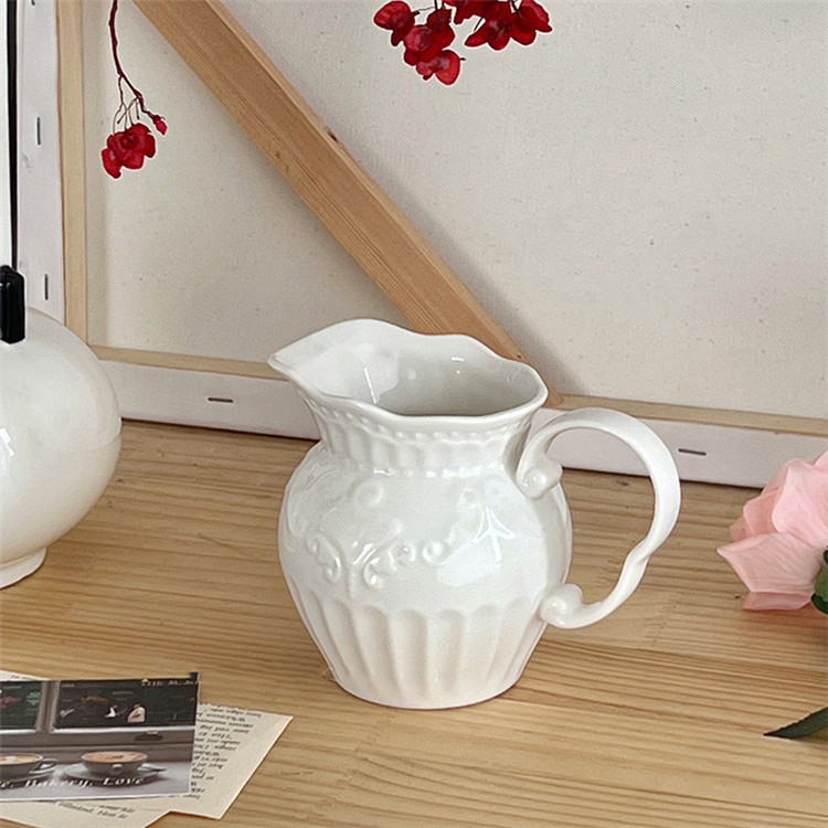 2022年の新商品更新 INSスタイル レトロ セラミック ミルクポット 花瓶 リビングルーム 装飾