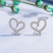 韓国のシンプルなイヤリング女性の甘くて素敵な愛のスタッドピアス銀メッキのイヤリング