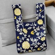 【大人気商品】レディース・編み物・花柄バッグ・ニットバッグ