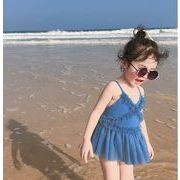 アウトレット価格 2022夏 韓国風子供服 水着 プール用品 レース ワンピース水着 女の子 2色