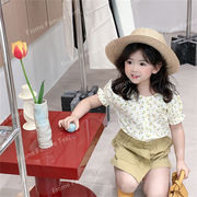 子供服　トップス　セットアップ　半袖＋パンツ　パンツ　シャツ　ファッション　女の子　韓国風