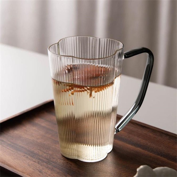 ガラス 大容量 家庭用 カップ ウォーターカップ 透明な ティーカップ ハンドル付き