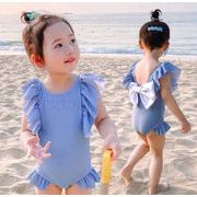 2022新作 可愛い トップス 温泉  キッズ服 水着  連体服  パフスリーブ ファッション 韓国子供服  2色