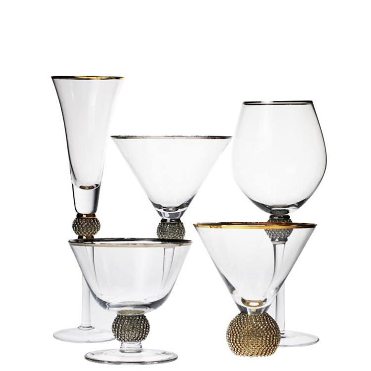 クリエイティブ ゴブレット ガラス シャンパングラス 赤ワイングラス クリスタル
