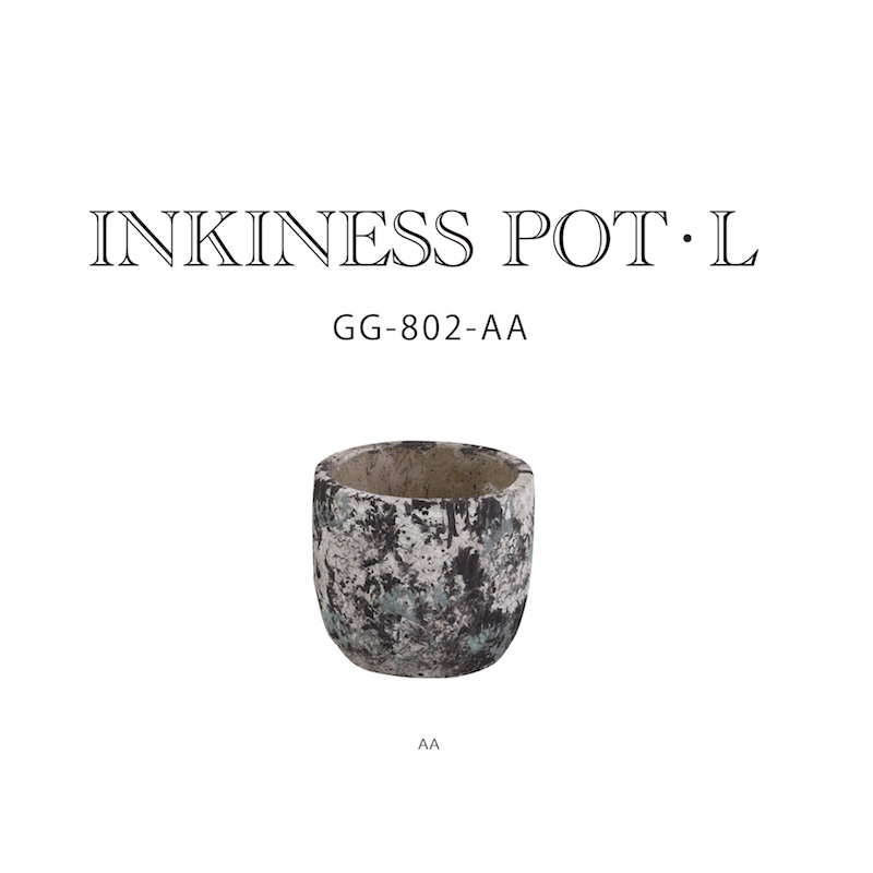 ◆アビテ◆インクが滲んだようなデザインの植木鉢シリーズ【インキネス・ポット・L】