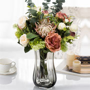 新色が安い 育てられた花 ドライフラワー クリエイティビティ レリーフ ガラス 花瓶 ブーケ テーブル