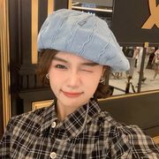 デニムベレー帽　帽子　レディース　INS　デザイン　ファッション　韓国風
