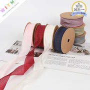11色展開 カットリボン テープ ヘアアクセサリー プレゼント包装用 オーガンジー ハンドメイド 上品