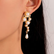 レディース ファッション 春夏新作 米欧系 ピアス イアリング 耳飾り アクリルパール 幾何学模様earrings
