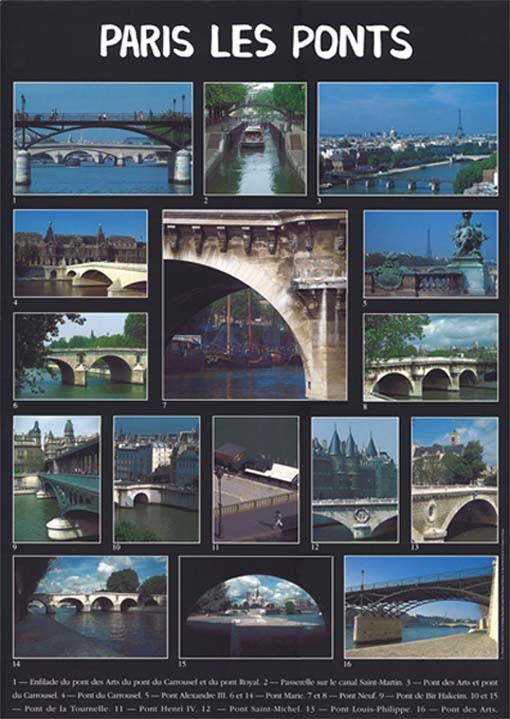 ポスター カラー写真 風景 パリの橋 500×700mm