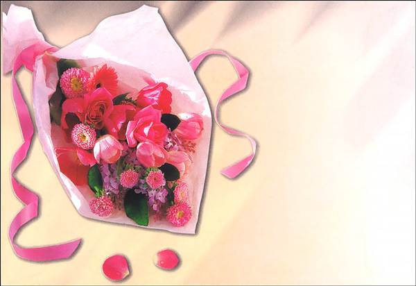 絵封筒 (同柄5枚セット) 156×108mm レターバレンタイン 花束 フラワー
