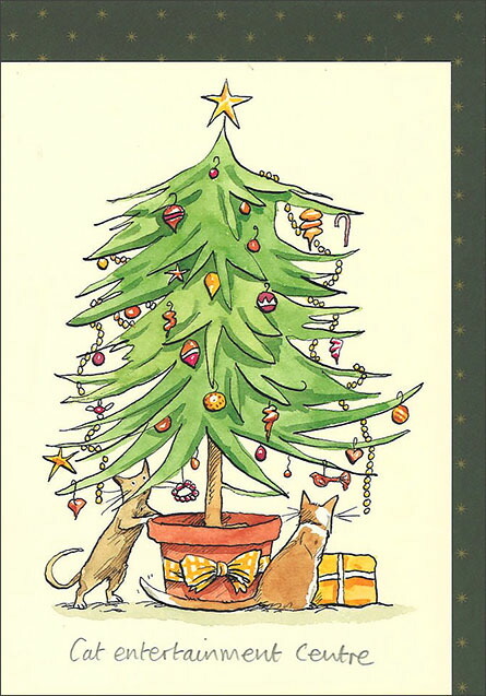 グリーティングカード クリスマス「猫の遊び場」メッセージカード 猫