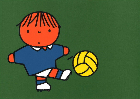 ポストカード ミッフィー/ディック・ブルーナ「サッカーをする子ども」イラスト 絵本