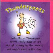 グリーティングカード 多目的 立体パンツ「Thunder Pants」ドレス イラスト