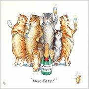 グリーティングカード 誕生日/バースデー ピーター・クロス「グラスを持った猫たち」