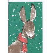 ミニカード クリスマス「フェスティブフレンズ マフラーをつけたロバ」メッセージカード