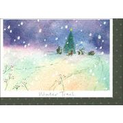 グリーティングカード クリスマスカード「冬の足あと」メッセージカード