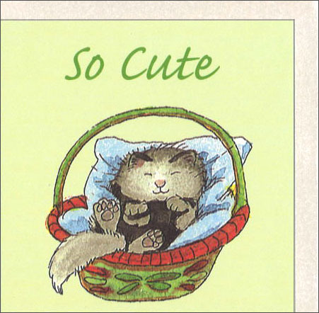 ミニグリーティングカード 多目的「かわいい！」猫 メッセージカード