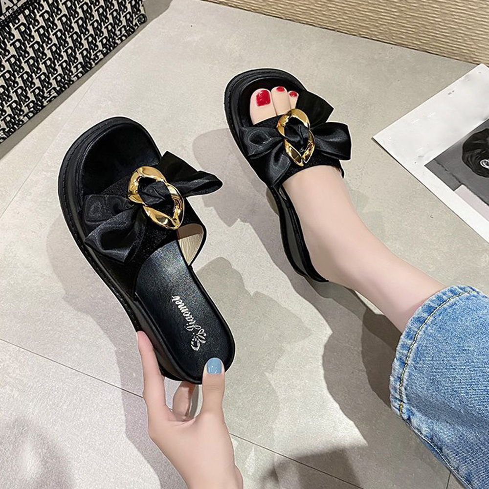 厚底サンダル 蝶結び