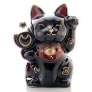 【ご紹介します！安心の日本製！人気のクラフトマンハウスの招き猫】大・古瀬戸招猫（黒）